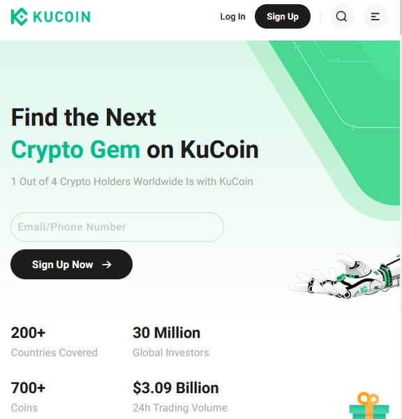 KuCoin Crypto Exchange without KYC procedure